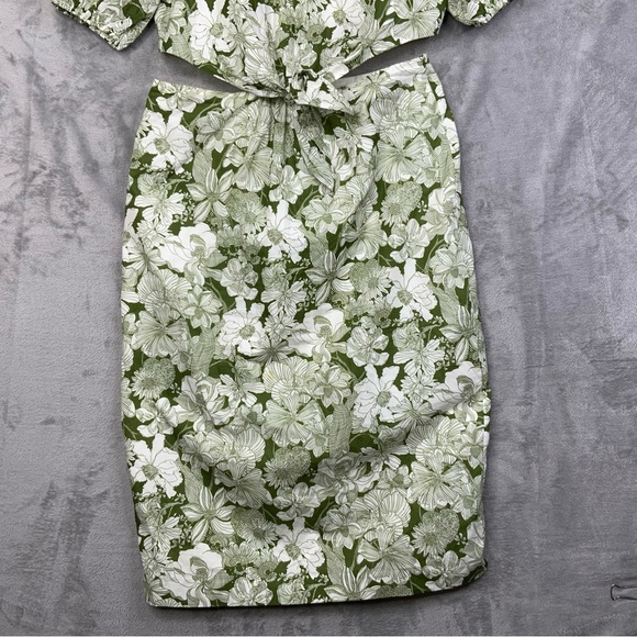 J. Crew Cutout Dress In Liberty Liner Floral Fabric Canteen Green. Size 14. - Picture 5 of 9